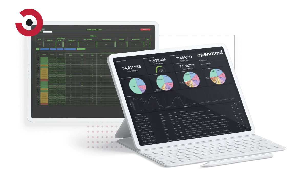 Openmind Network platform presented on a laptop device and mobile device.